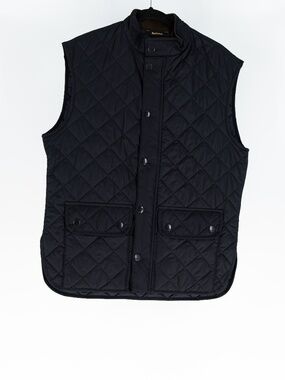 Barbour Men's Lowerdale Gilet Quilted Sleeveless Zip Snap Button Vest Black L